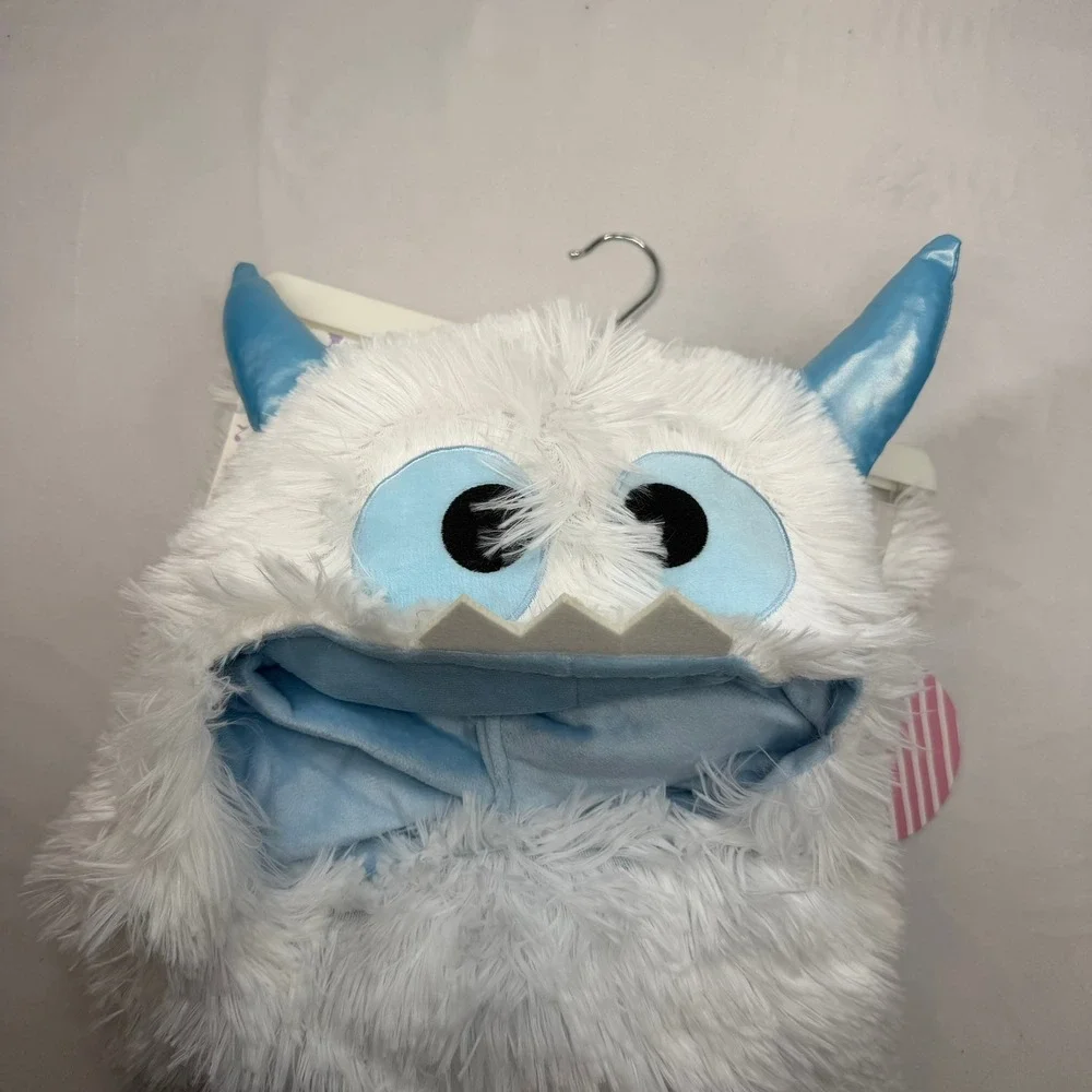 I Want To Be Kids White Yeti Faux Fur Hooded Throw Blanket Snow Monster 36x56in